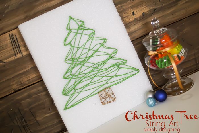 18 ideas de arte con cuerdas que querrs colgar en tu casa, Arte de la cuerda del rbol de Navidad