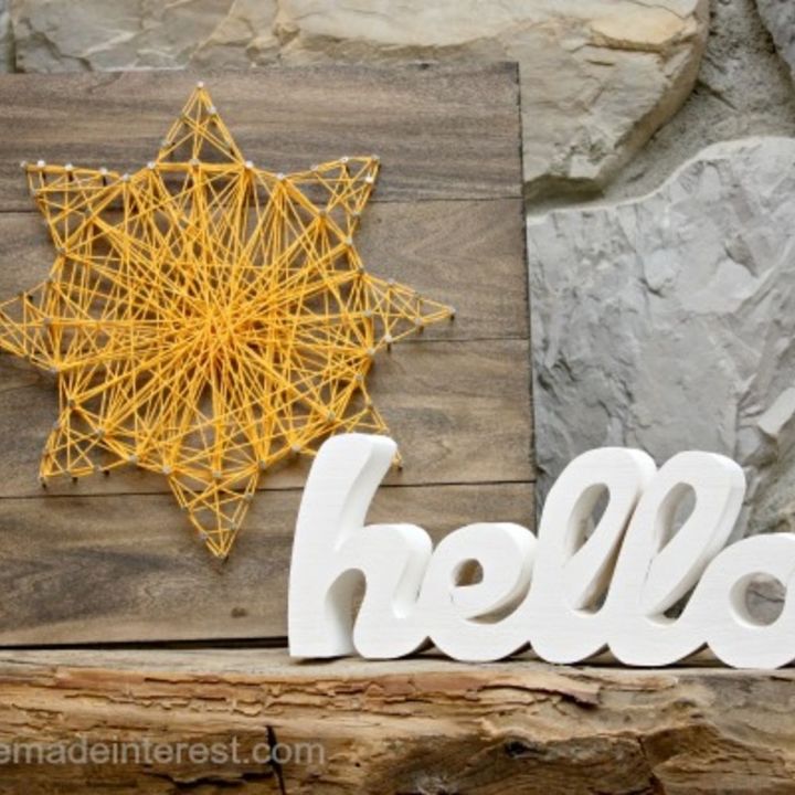 18 string art ideas that you ll want to hang in your home, Stunning sunshine