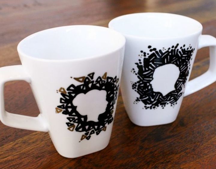 diy sharpie silhouette mugs for valentines day