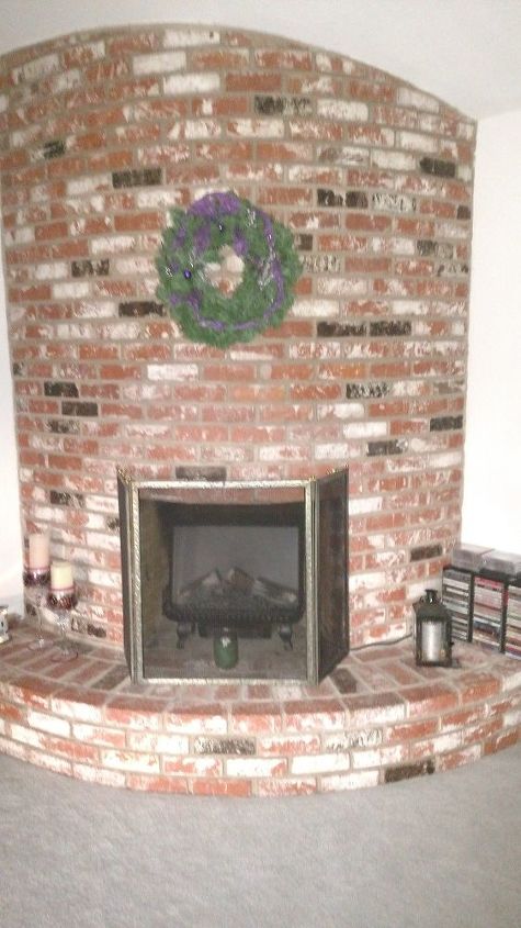 giving a used brick fireplace a facelift