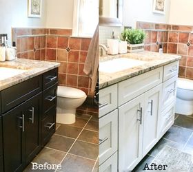 how i painted my bathroom cabinets with video tutorial