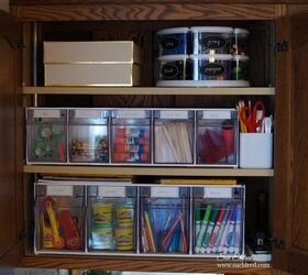 organize creating a kids craft cabinet