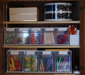 organize creating a kids craft cabinet