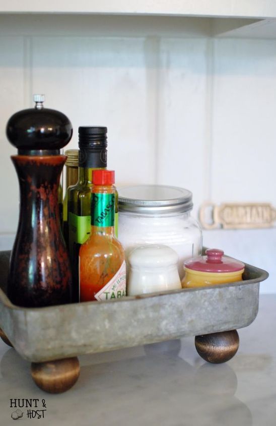 keep your clutter off the countertops with these clever ideas, Make a five minute farmhouse footed tray