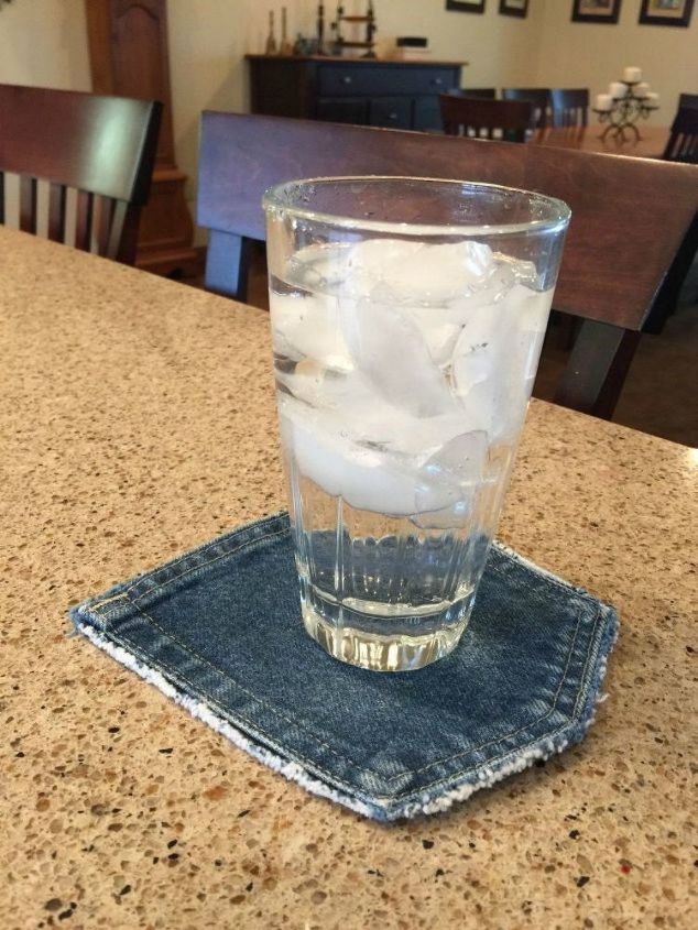 30 ways to use old jeans for brilliant craft ideas, Cut A Pair Of Jeans Into A Cute Coaster