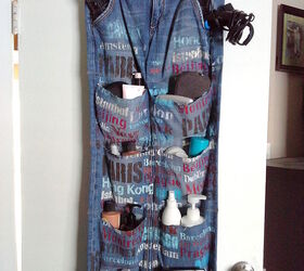 30 ways to use old jeans for brilliant craft ideas, Turn An Old Pair Into A Fun Hanging Organizer