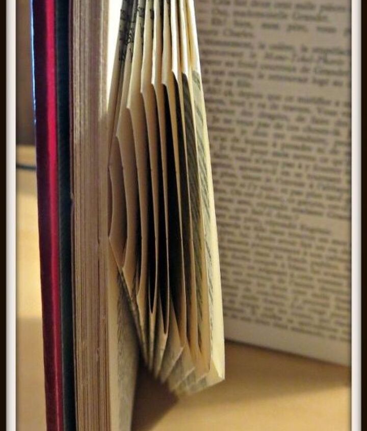 folded book art single heart