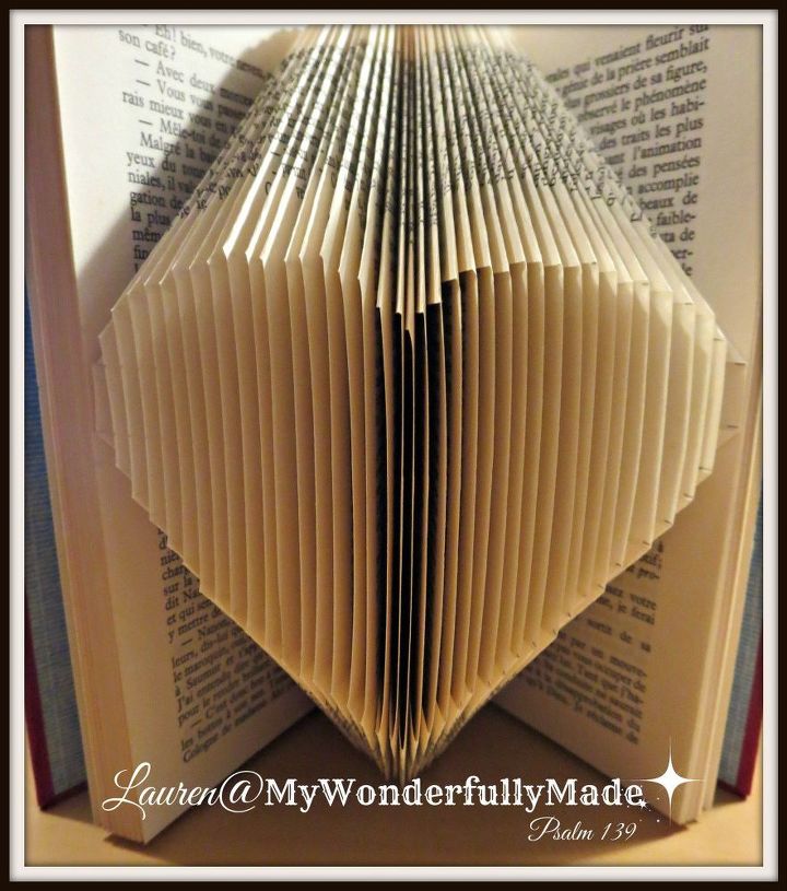 folded book art single heart
