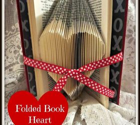 folded book art single heart