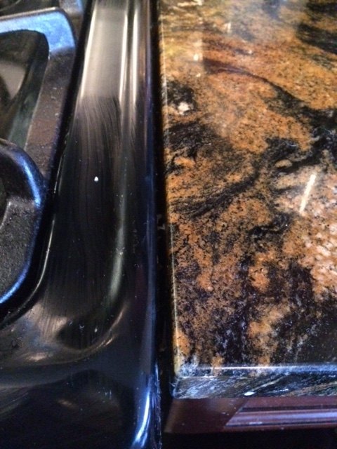 q thin gaps between granite counter and stove