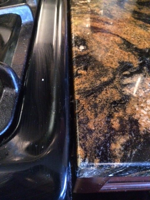 thin gaps between granite counter and stove
