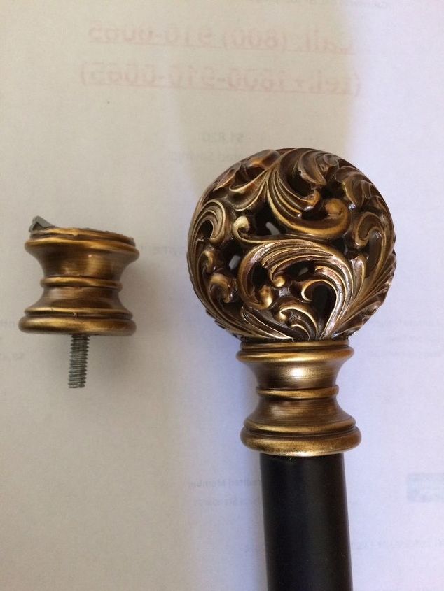 q how can i remake a curtain rod finial