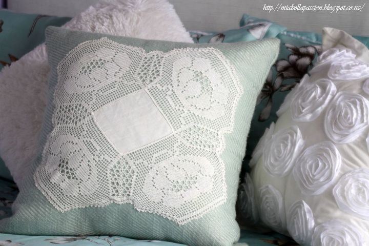 21 totally terrific things you can do with doilies, Sew It Onto A Cushion