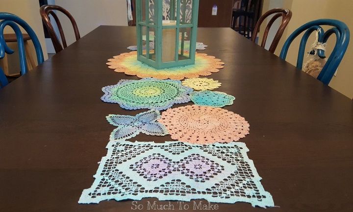 21 totally terrific things you can do with doilies, Dye Them For A Table Runner