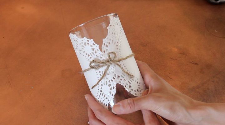 21 totally terrific things you can do with doilies, Stick It Onto A Glass Vase