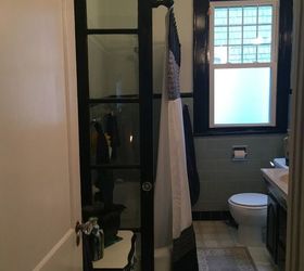 Turning a French Door Into a Shower Wall.