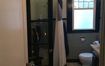 Turning a French Door Into a Shower Wall.