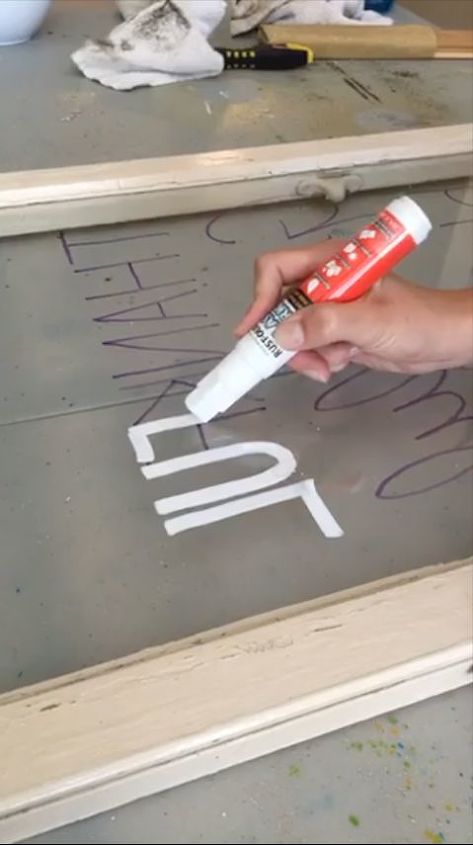 s 3 wonderful ways you can upcycle old windows, Step 2 Trace the text from the other side