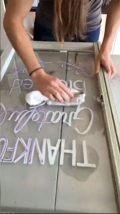 s 3 wonderful ways you can upcycle old windows, Step 3 Wipe the erase marker from the glass
