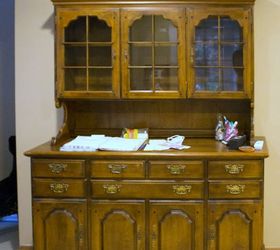 how to modernize an bulky outdated china hutch for storage