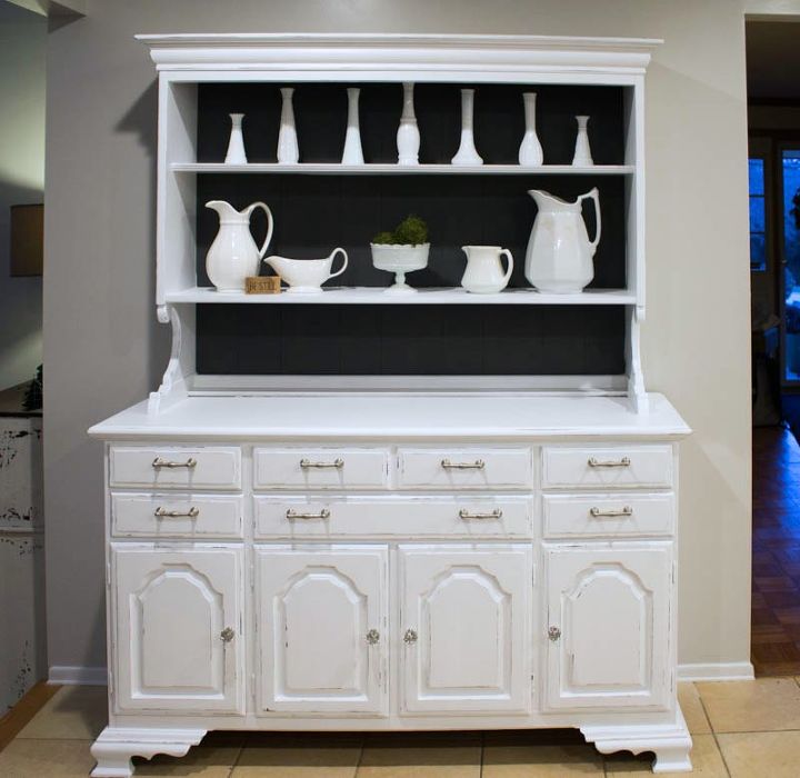 how to modernize an bulky outdated china hutch for storage