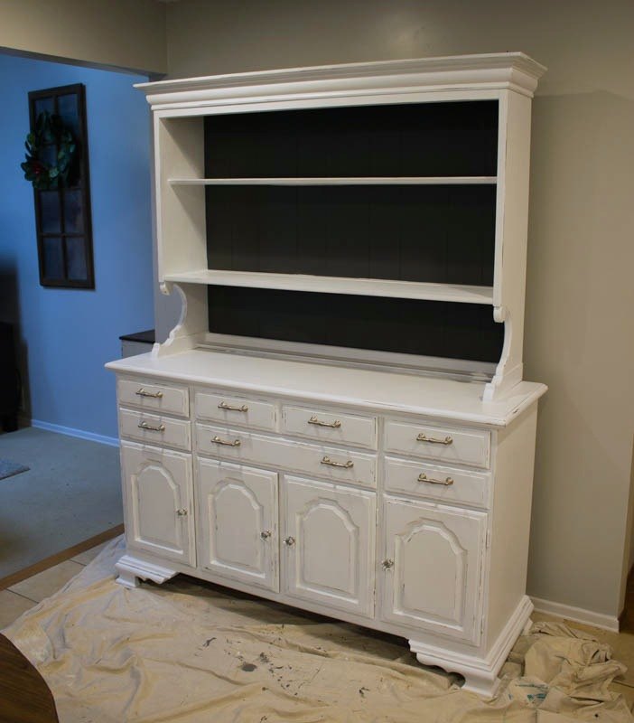 how to modernize an bulky outdated china hutch for storage