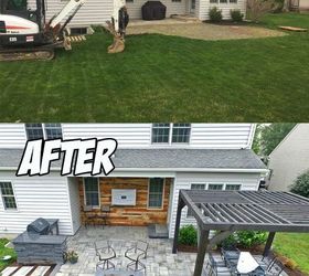 outdoor living patio area before after