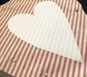 make a shabby chic valentine pillow with a straight pin, Cut out fabric