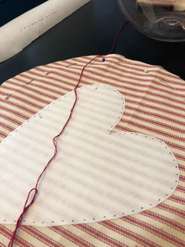 make a shabby chic valentine pillow with a straight pin, Ready to sew