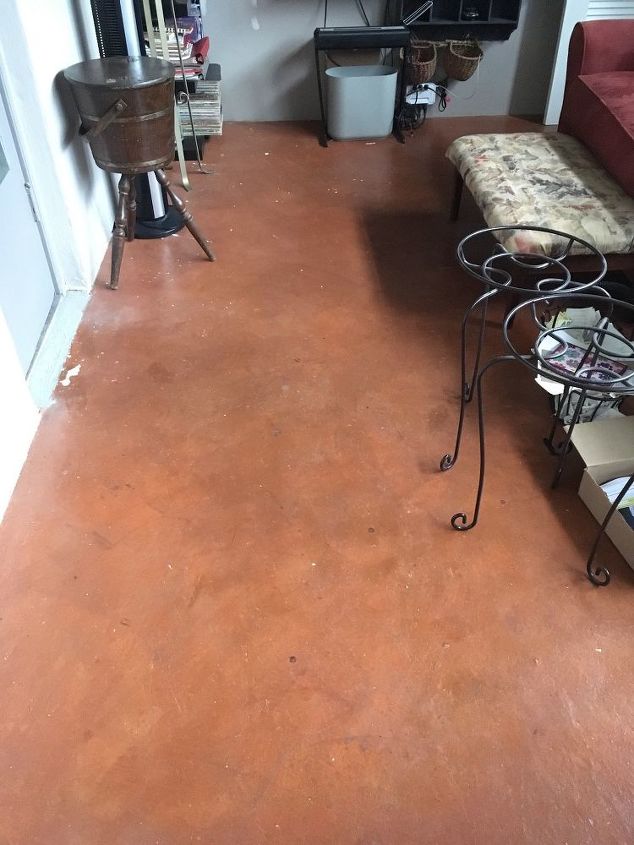 need to tile stained concrete floor what prep to do for adherence