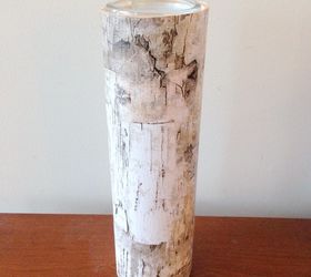 faux birch bark candleholders