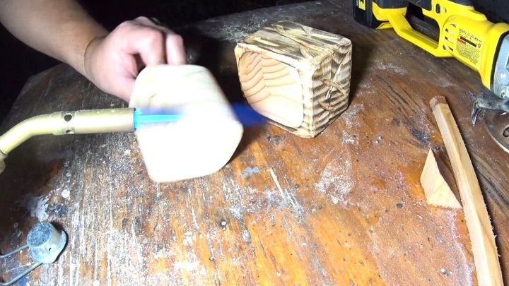 primitive little keepsake box, torching wood
