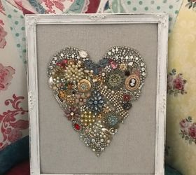 Create a Pretty Framed Heart for Valentines Day Using Old Jewelry