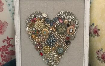 Create a Pretty Framed Heart for Valentines Day Using Old Jewelry