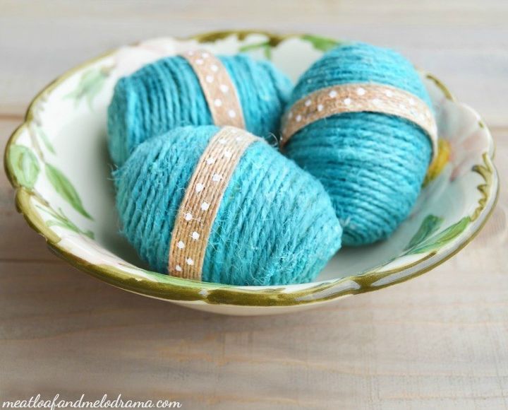 25 cosas bonitas que puedes hacer con cuerda y cordel, Huevos de cuerda de colores