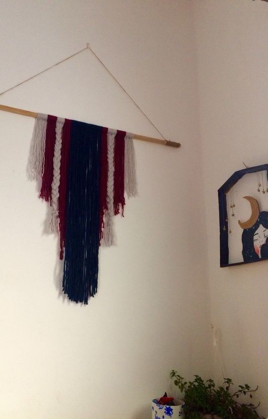 s 27 gorgeous update ideas for your bedroom, Hang some yarn art you ve made yourself