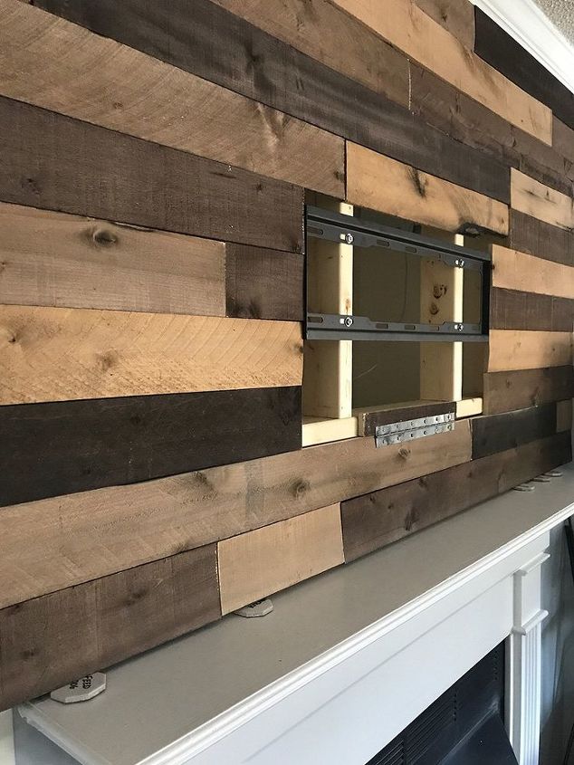 diy wood planked accent wall