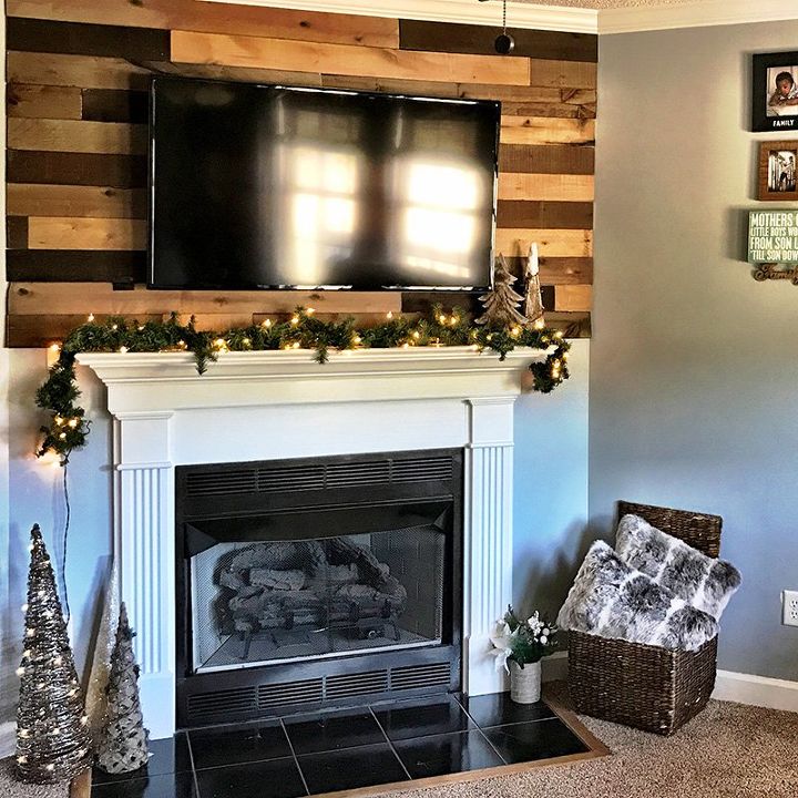 diy wood planked accent wall