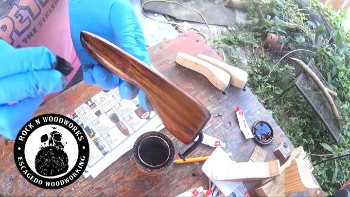 a fun diy bottle opener to make, Staining the handle