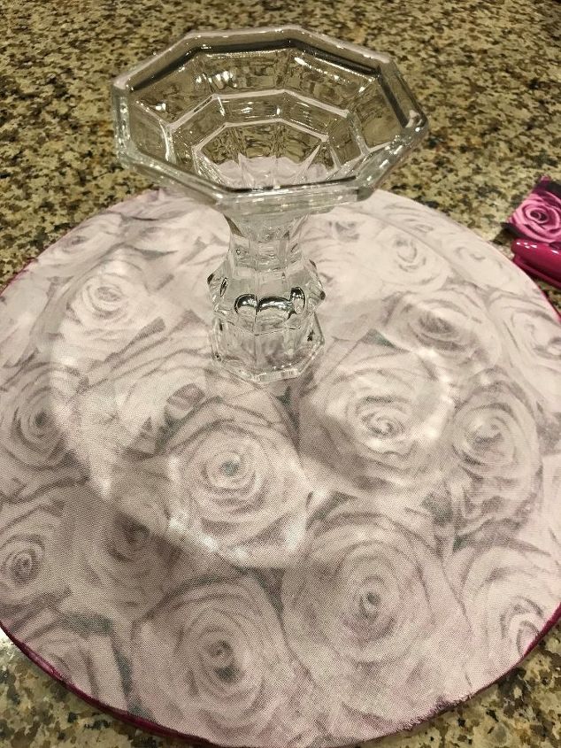 fabric cake plate pedestal serving stand