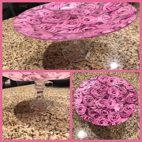 fabric cake plate pedestal serving stand