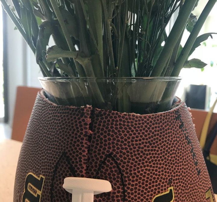 upcycled football vase