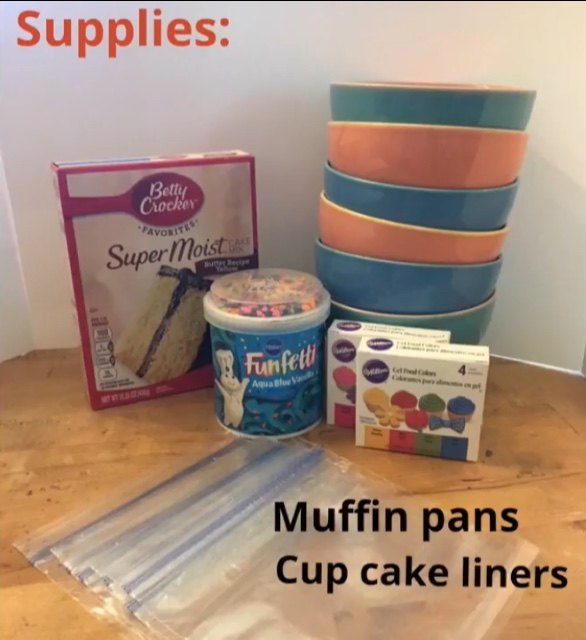 rainbow cupcakes, Supplies you may need
