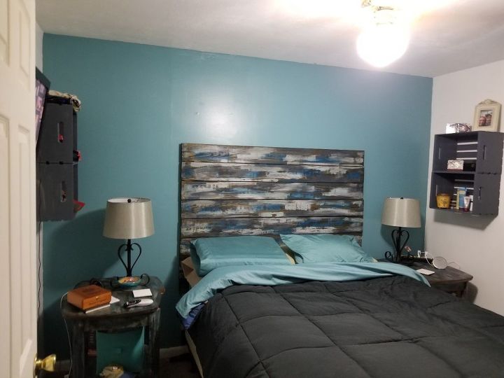 bed room make over continued rustic headboard