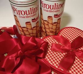 Haz una tarjeta de San Valentín con una lata Pirouline reciclada