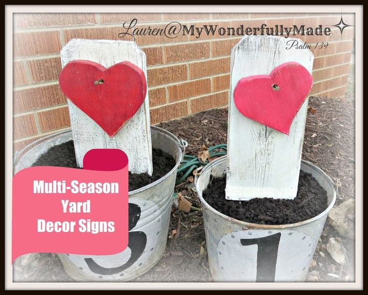 multi season yard decor signs
