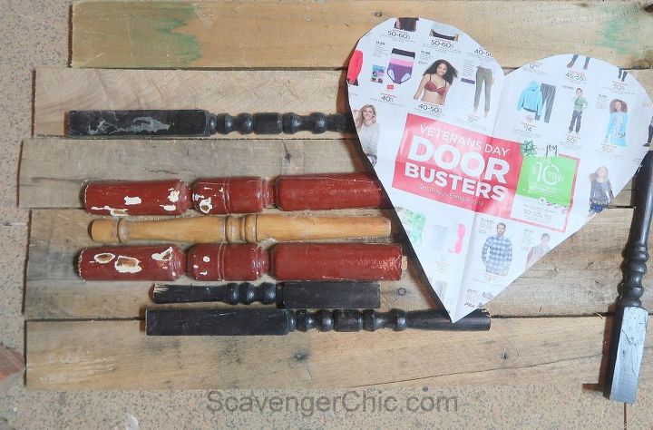 spindle and pallet wood heart