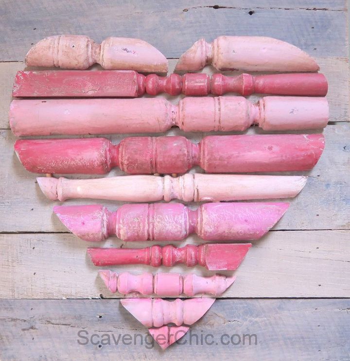 spindle and pallet wood heart