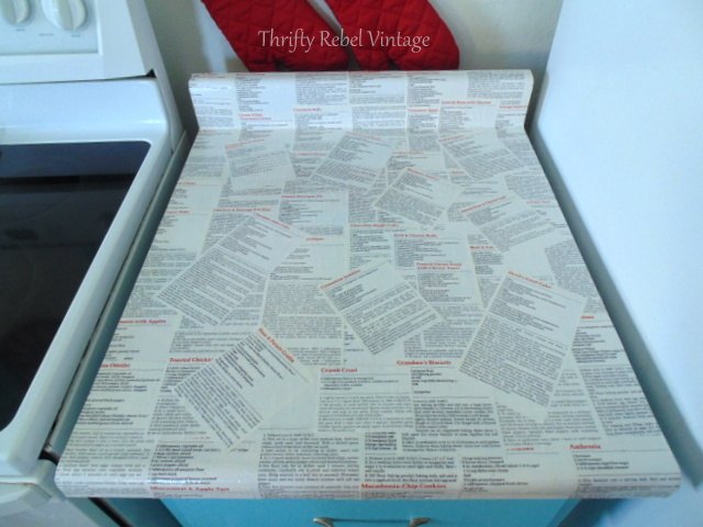 diy decoupaged kitchen counter recipe