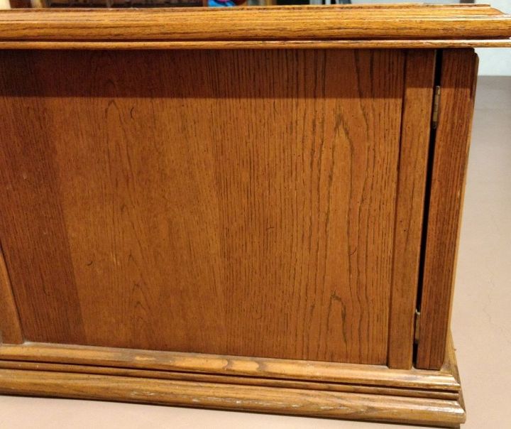dog kennel made from an old end table